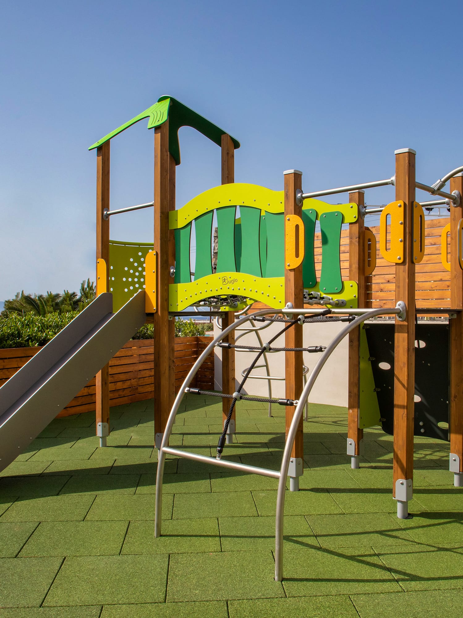 a playground with a slide