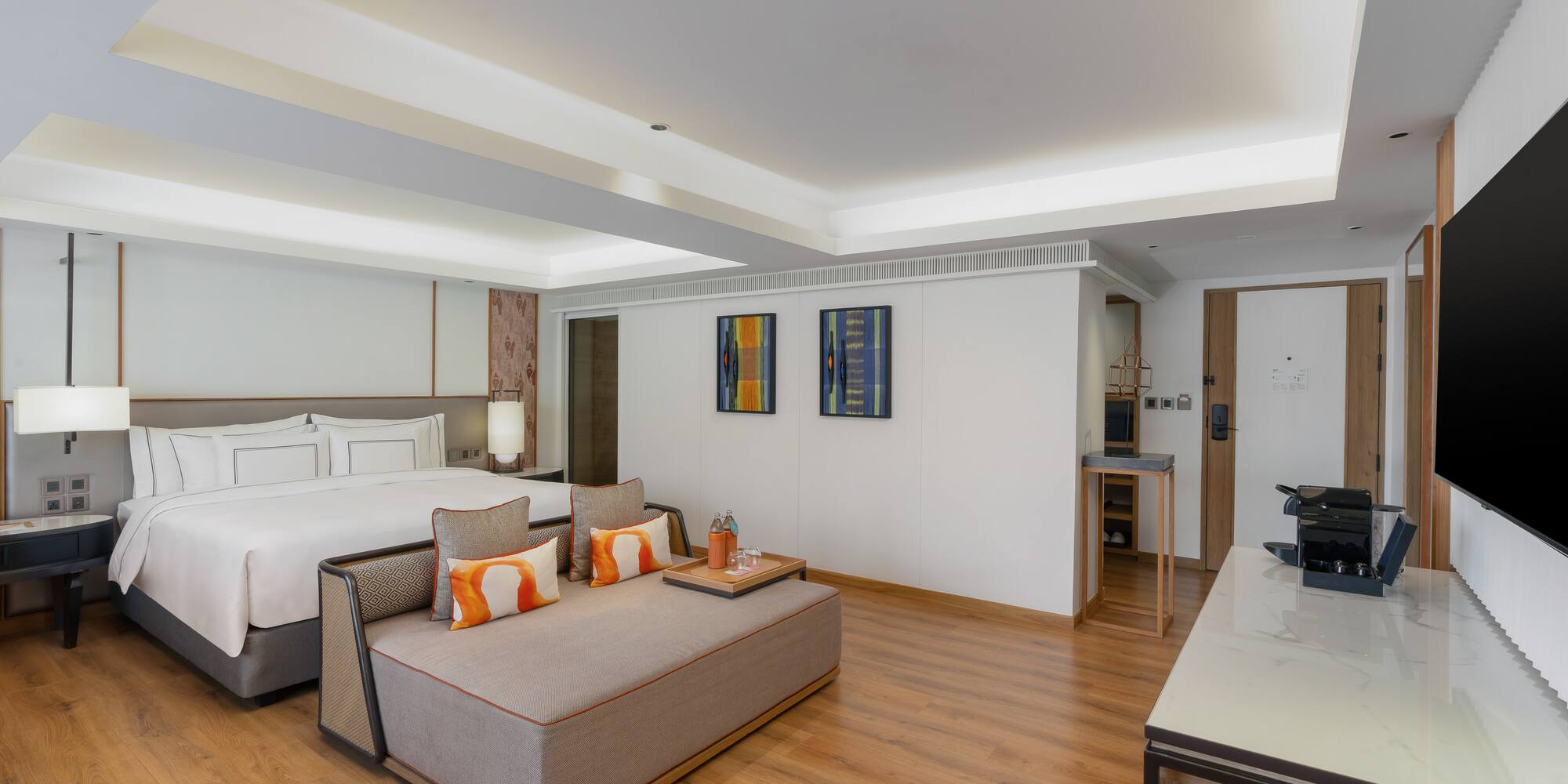 a room with a bed and a couch