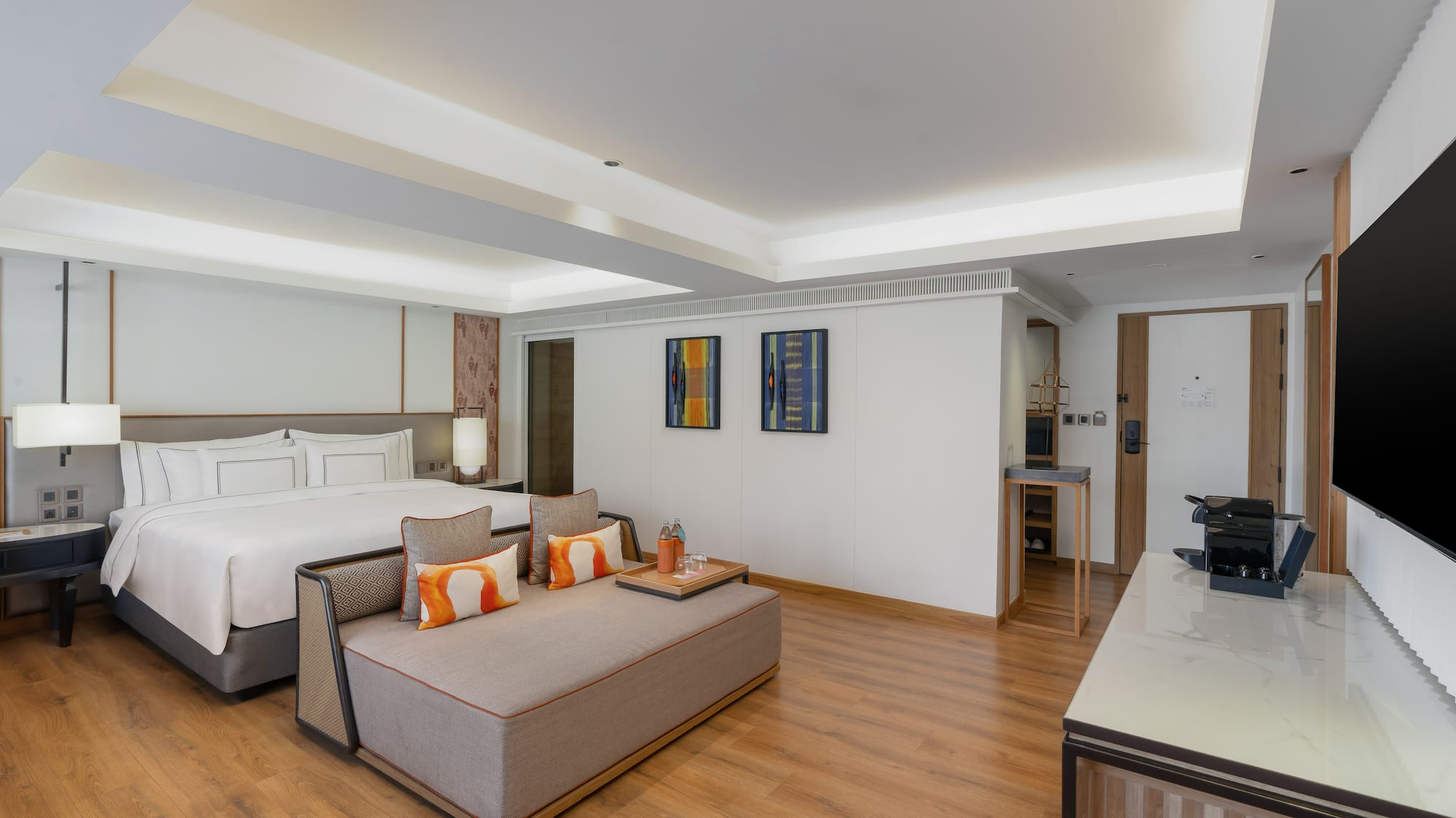 a room with a bed and a couch