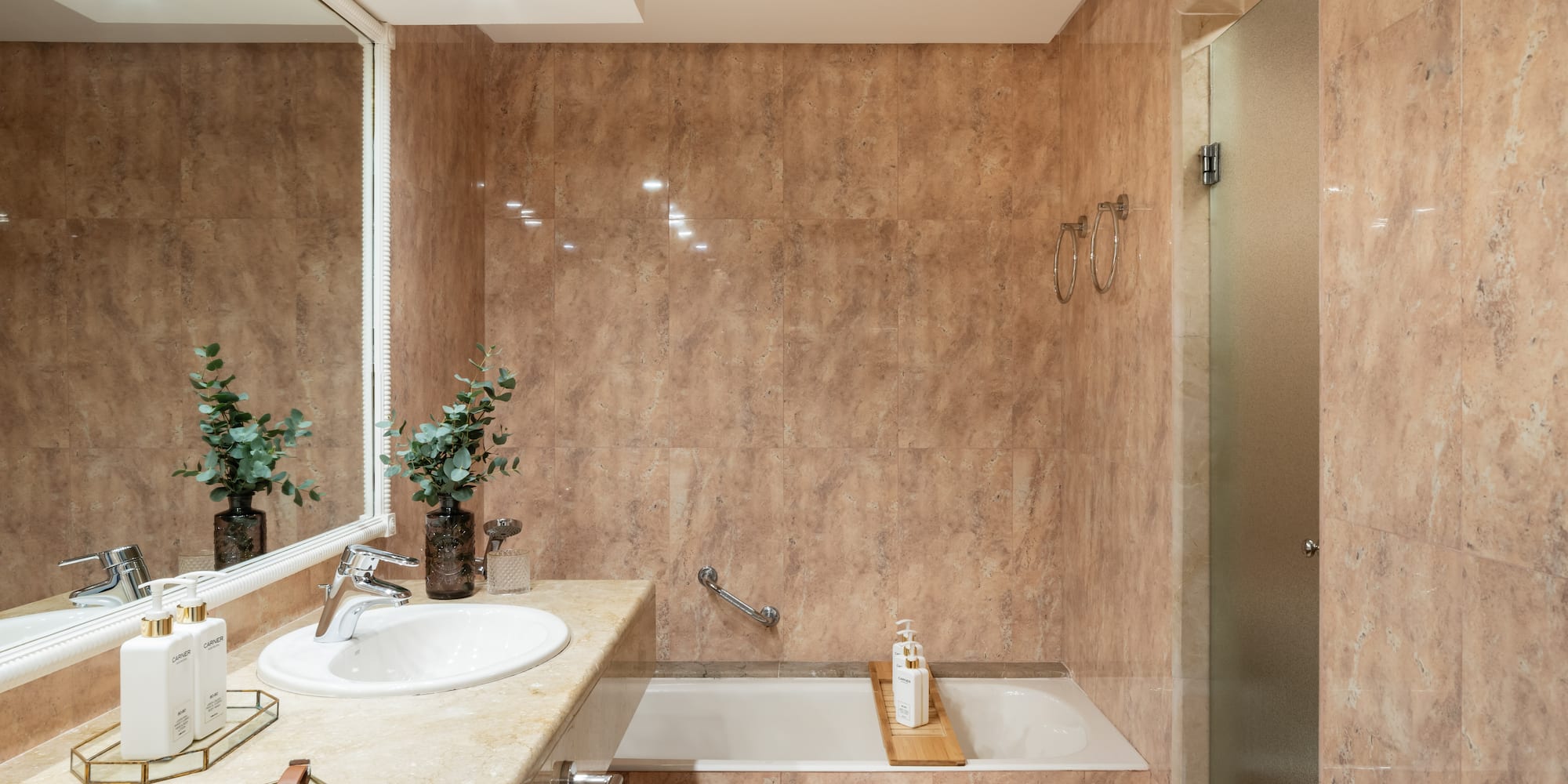 a bathroom with a sink and a bathtub