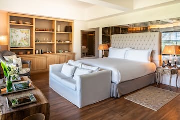 a room with a bed and a couch