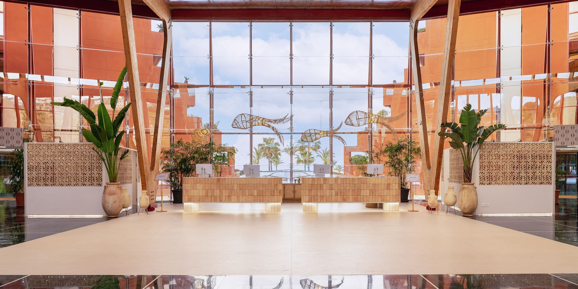 a large glass window in a building