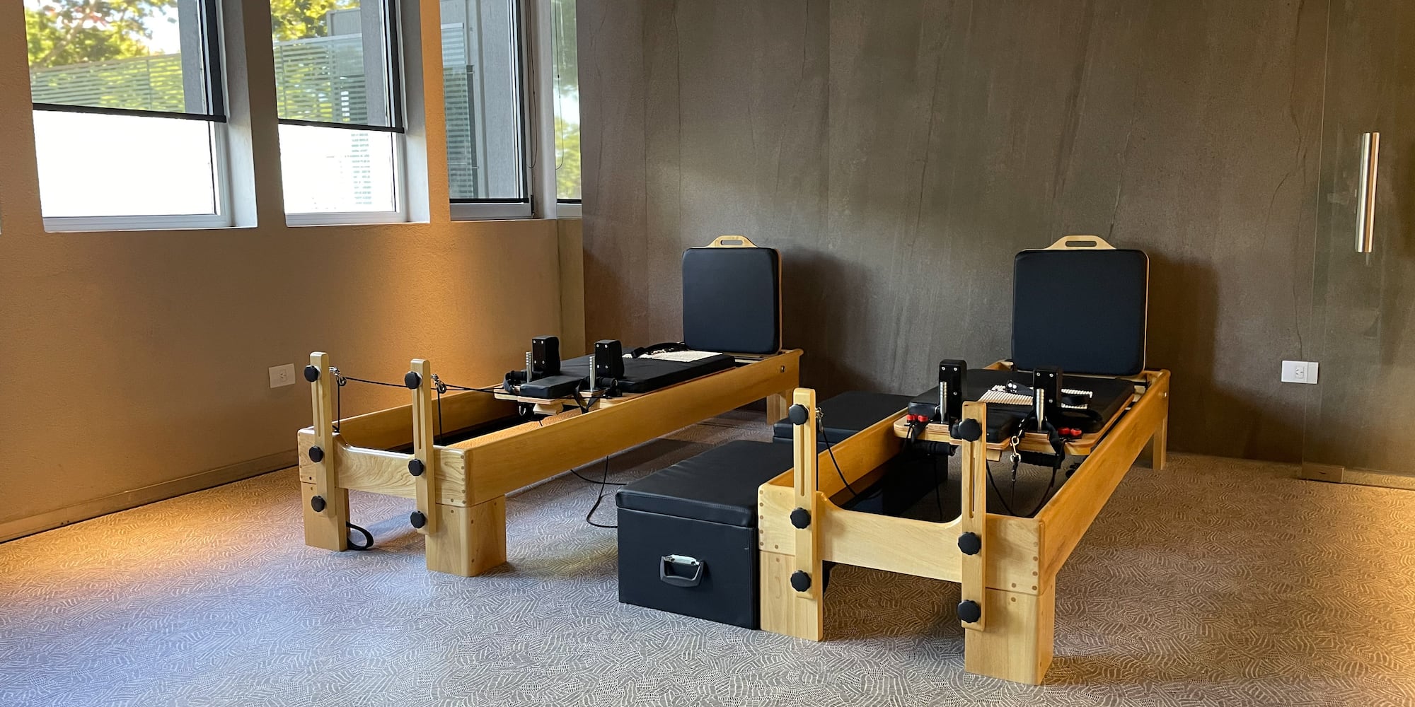 a room with a pilates machine