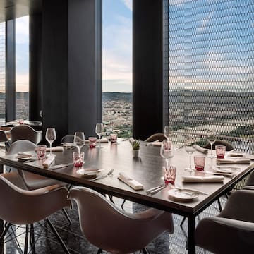 a table set for a dinner