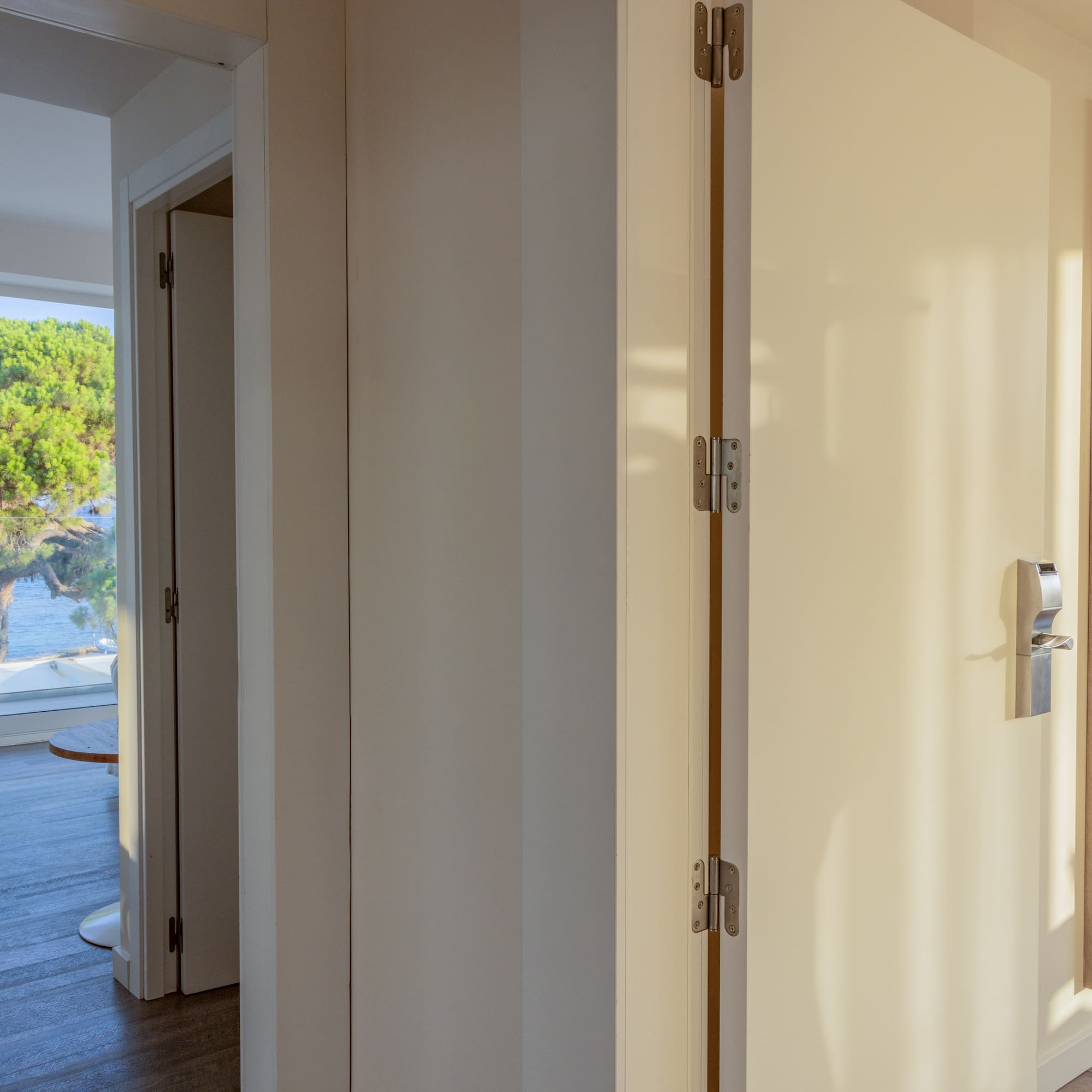 a white door in a room