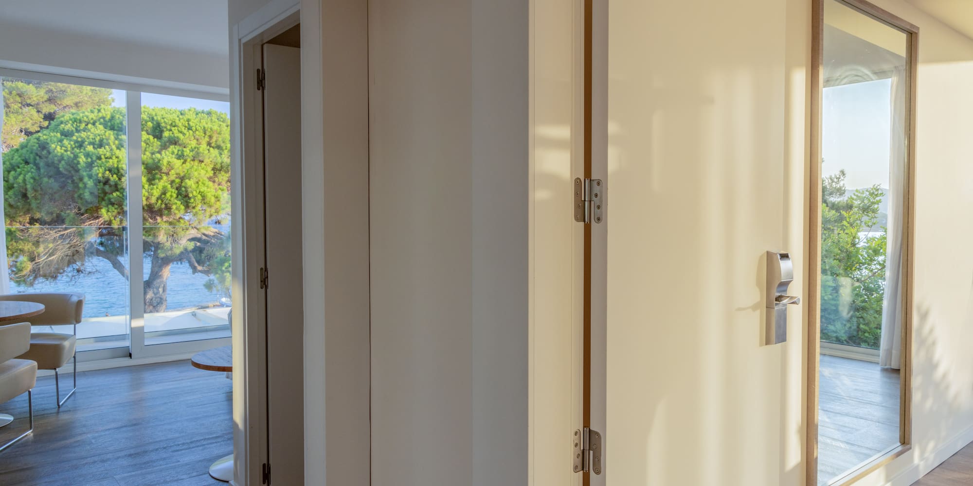 a white door in a room