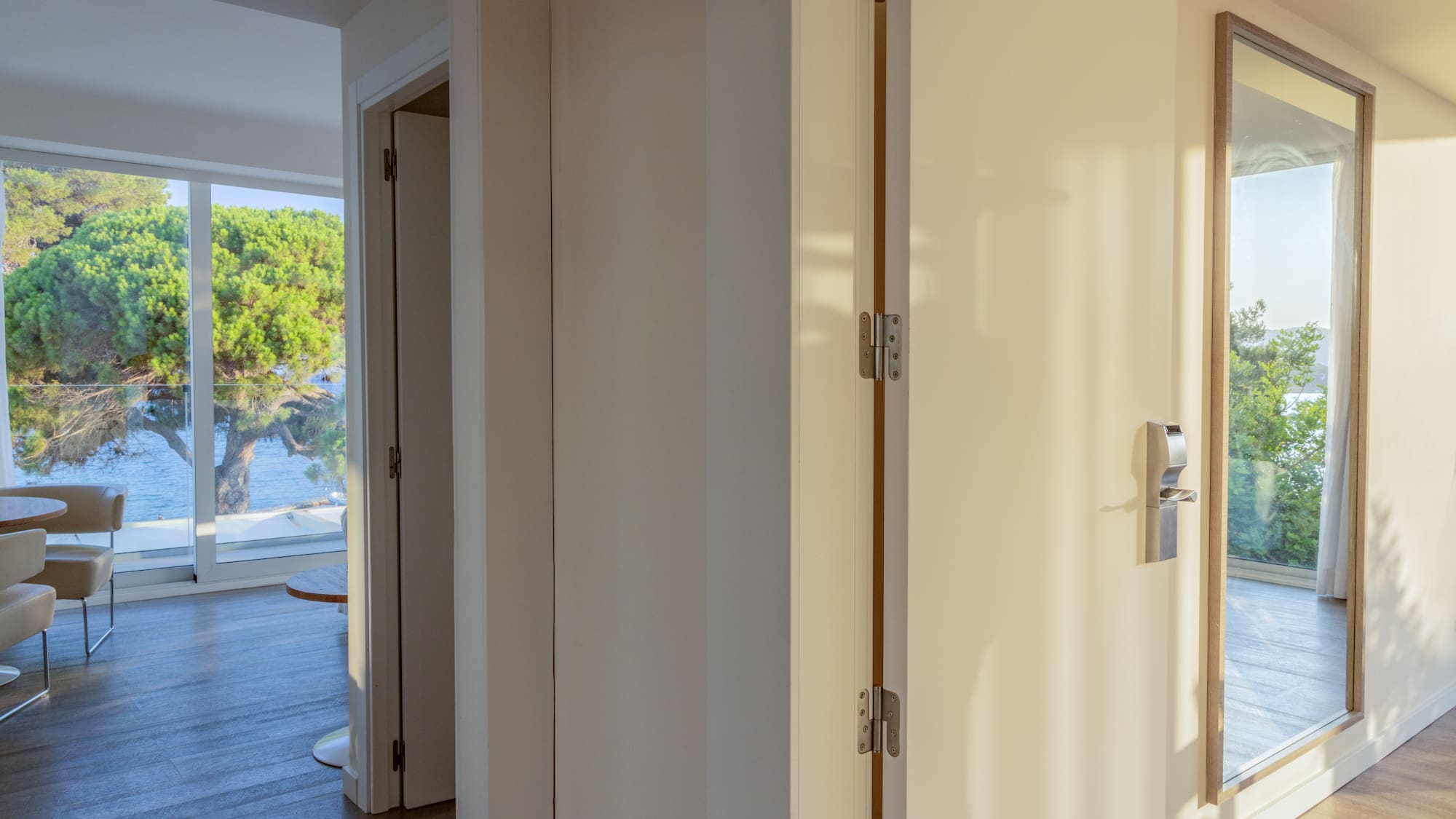 a white door in a room