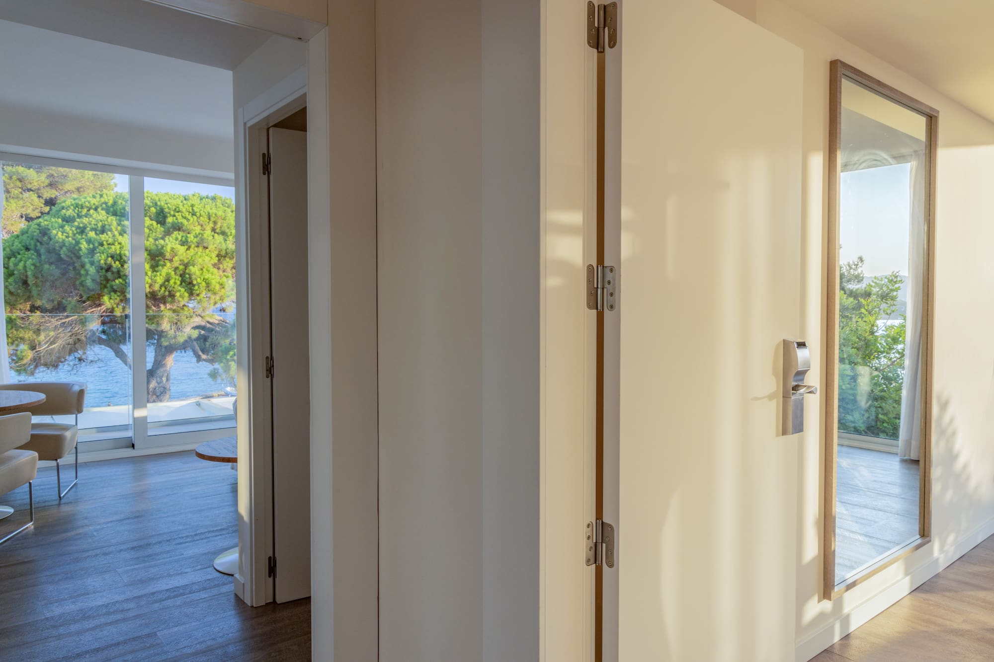 a white door in a room