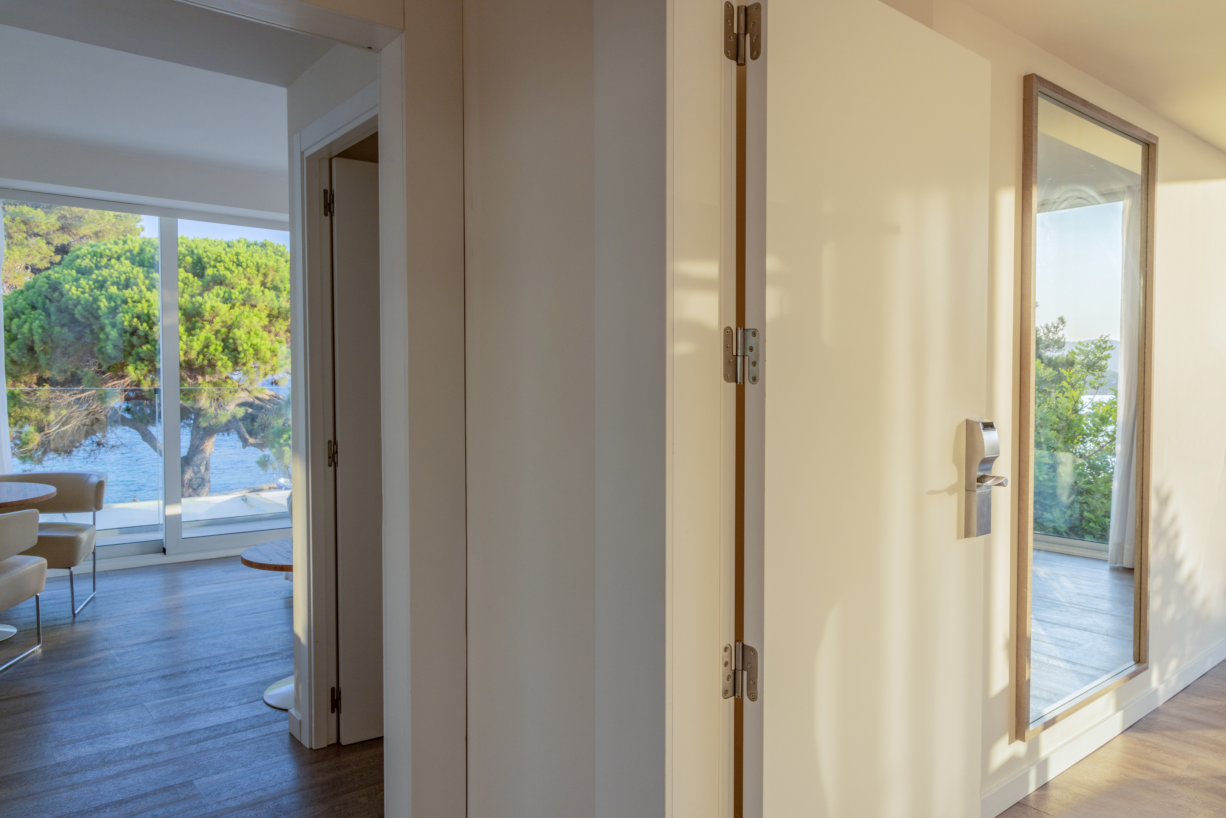 a white door in a room