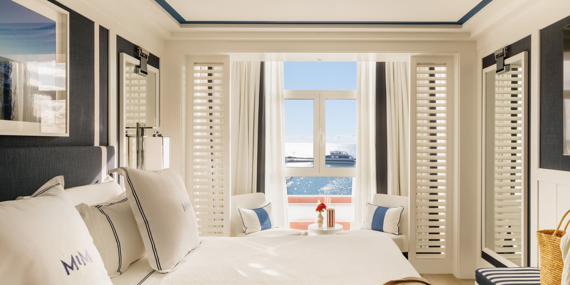 a room with a bed and a window