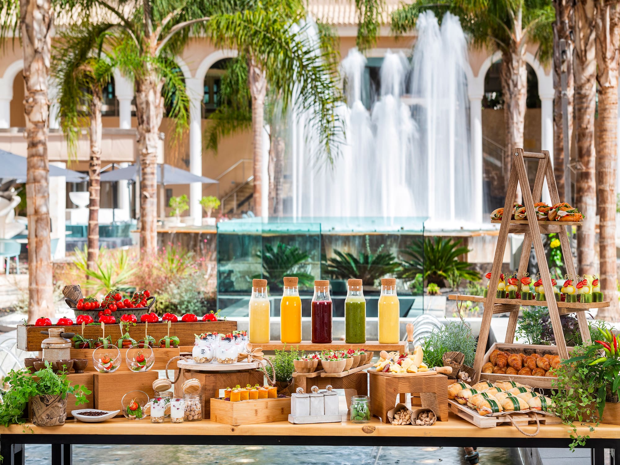 a table with food on it