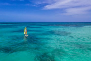 a sailboat in the ocean