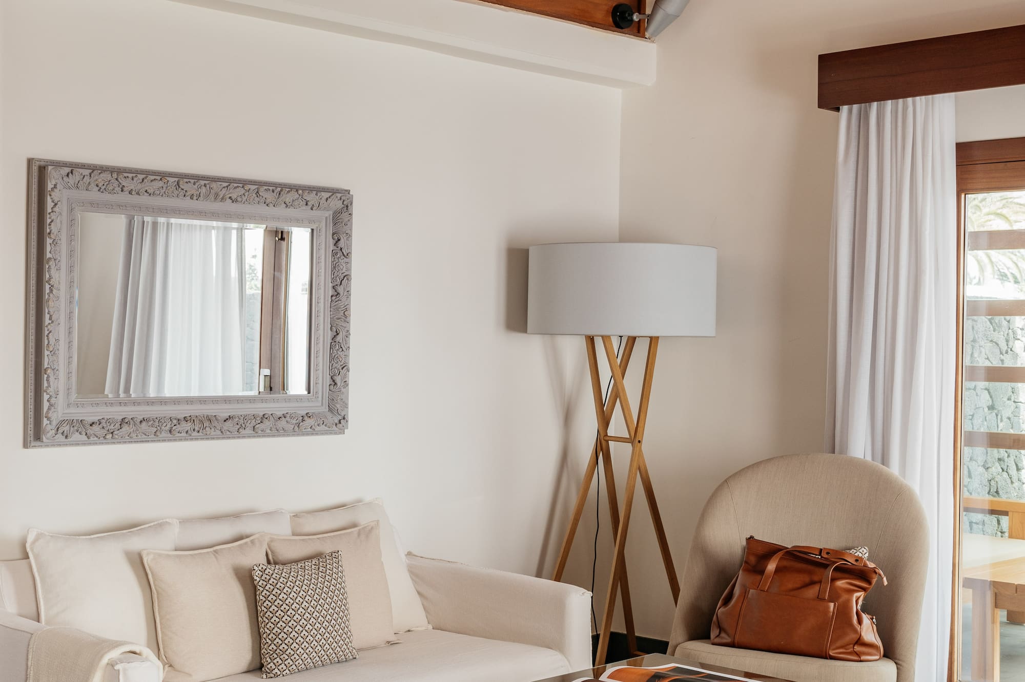 a living room with a couch and a coffee table