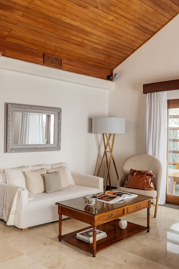 a living room with a couch and a coffee table