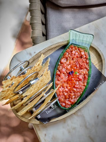 a plate of food on a table