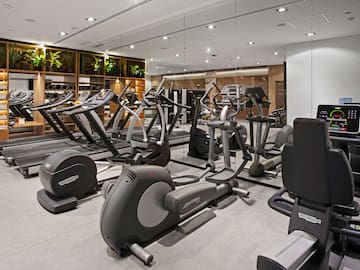 a room with exercise machines