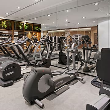 a room with exercise machines