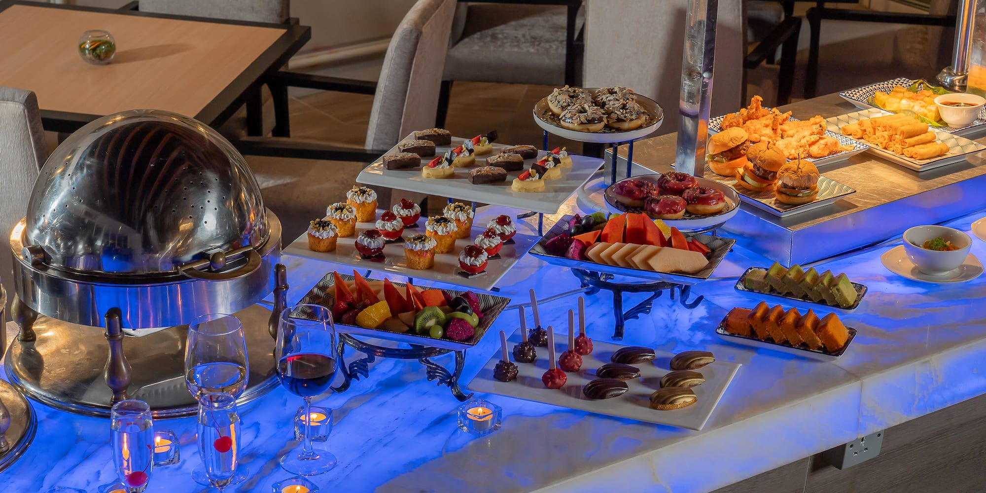 a table with food on it