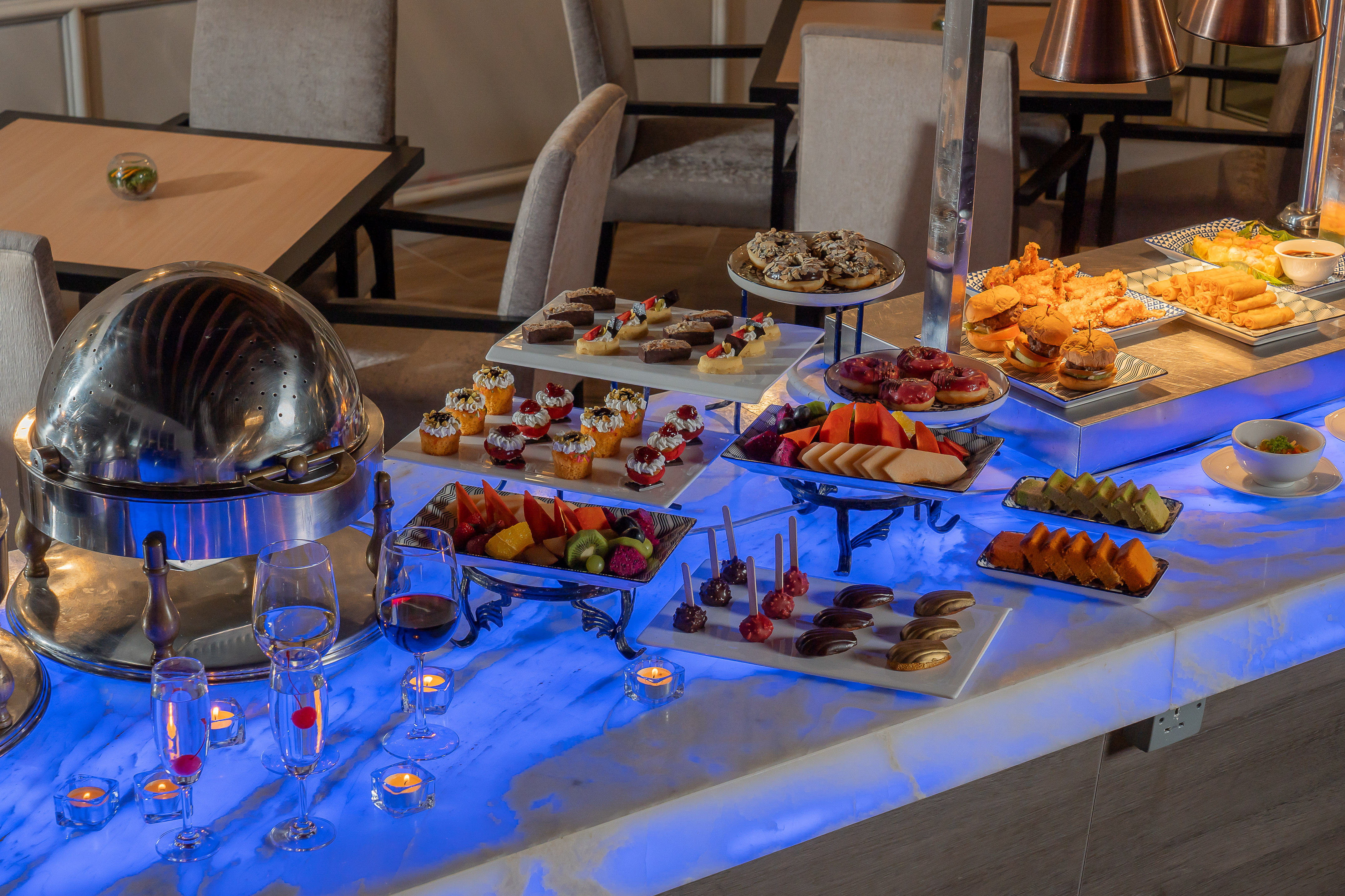 a table with food on it