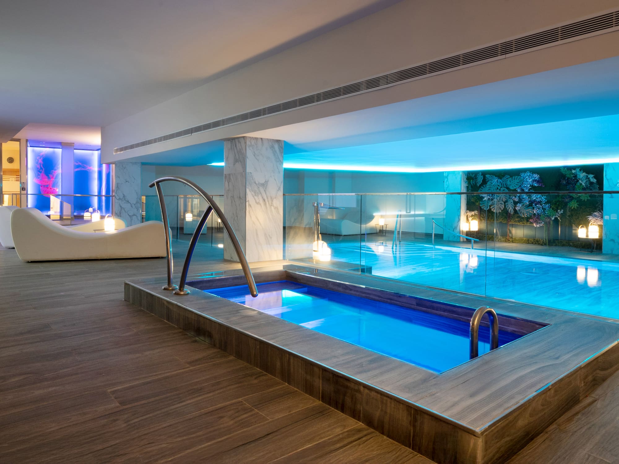 a pool in a room
