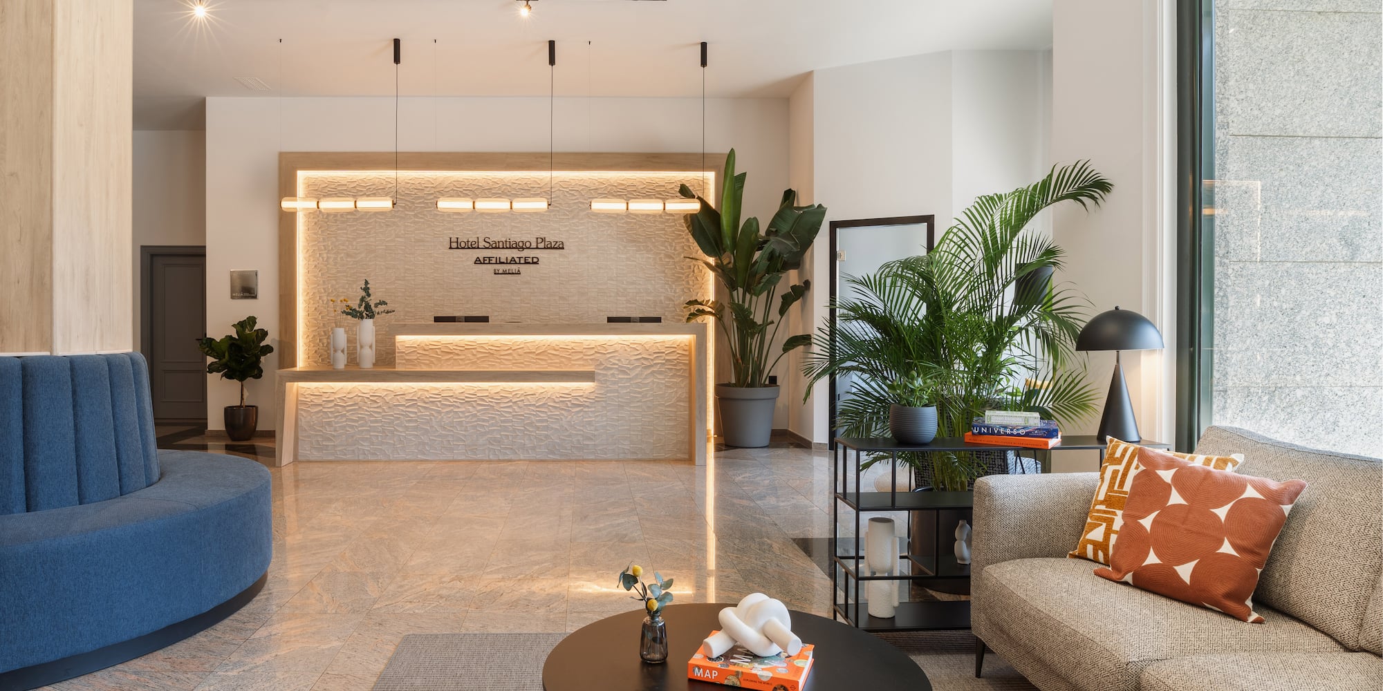 a room with a couch and a table