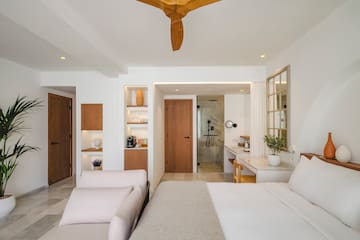 a room with a bed and a couch