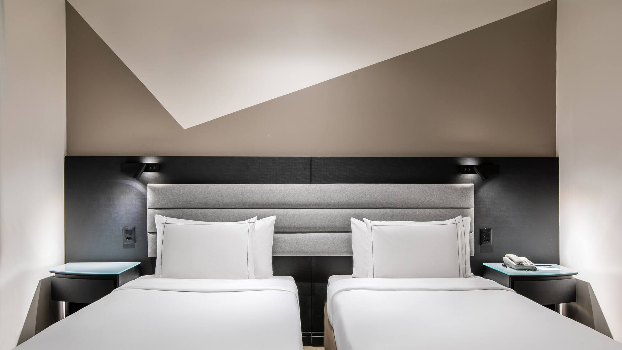 a room with two beds