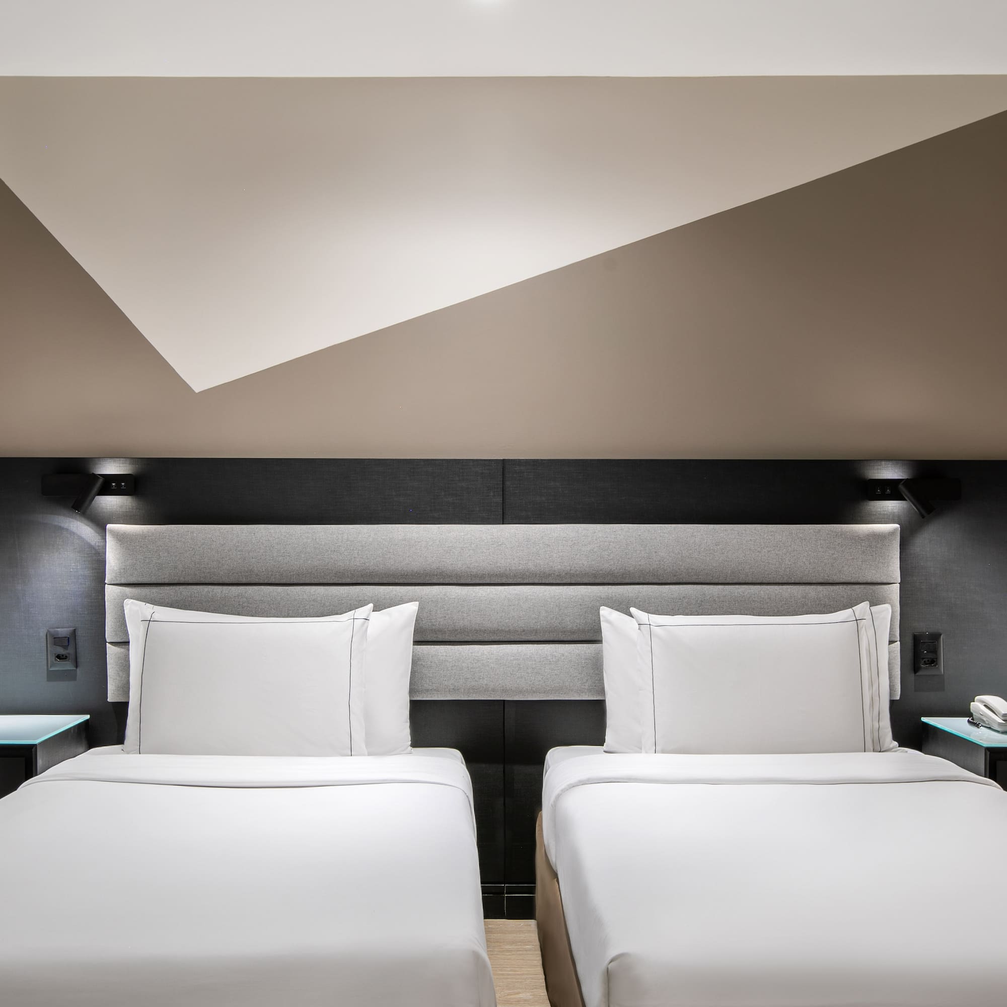 a room with two beds