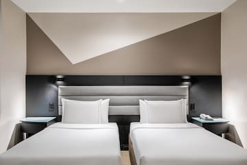 a room with two beds