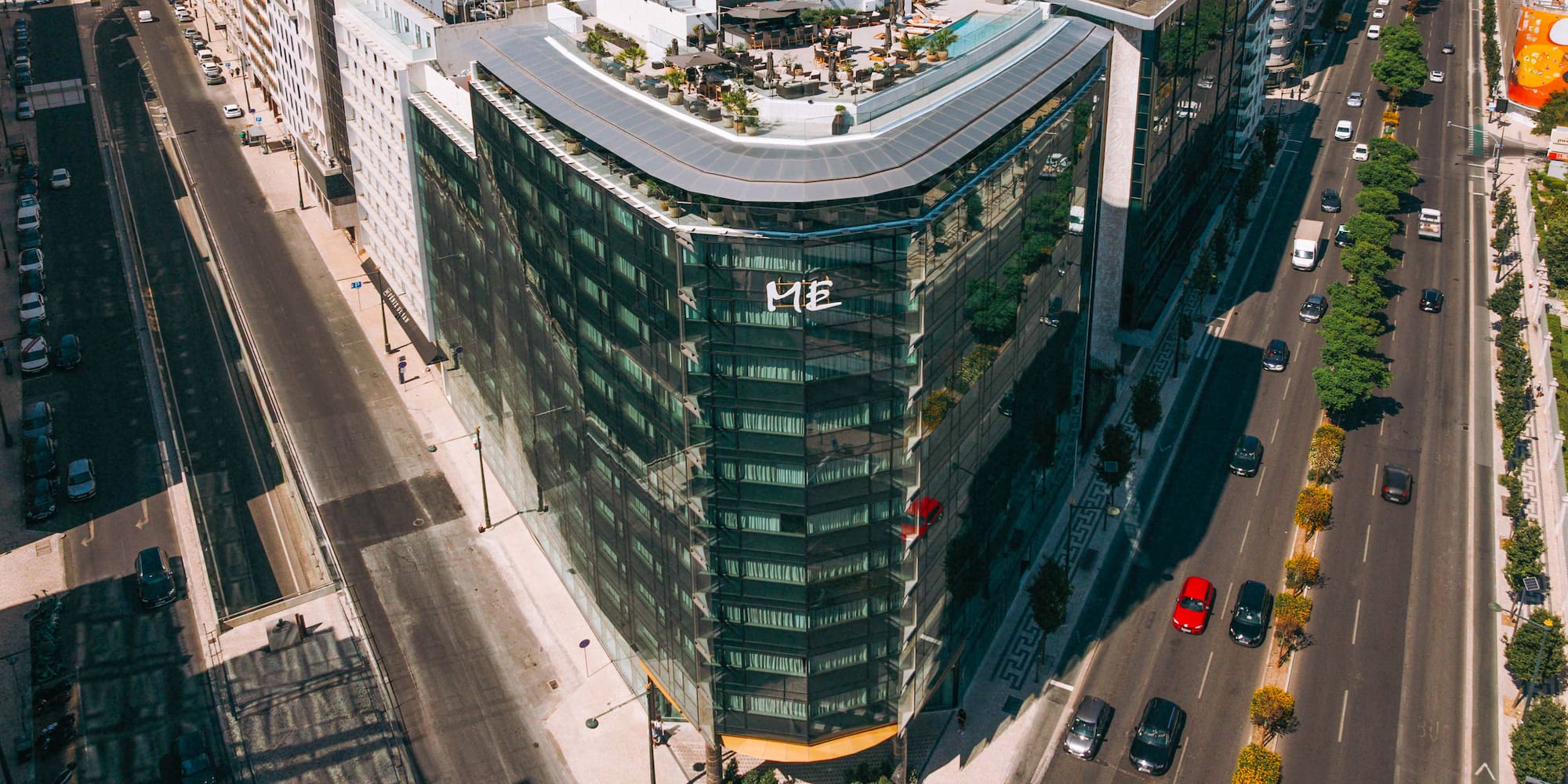 a high angle view of a city