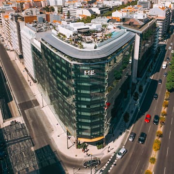 a high angle view of a city