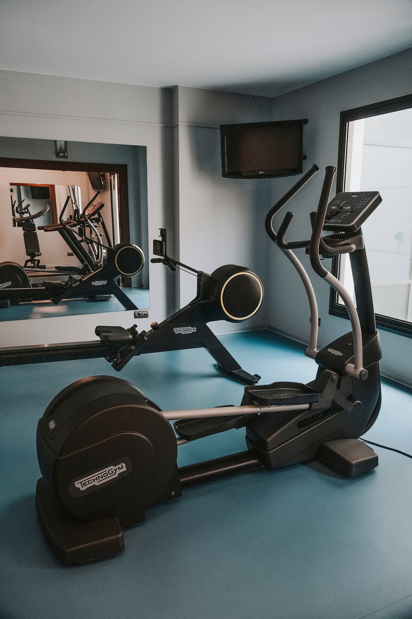 a gym with exercise machines