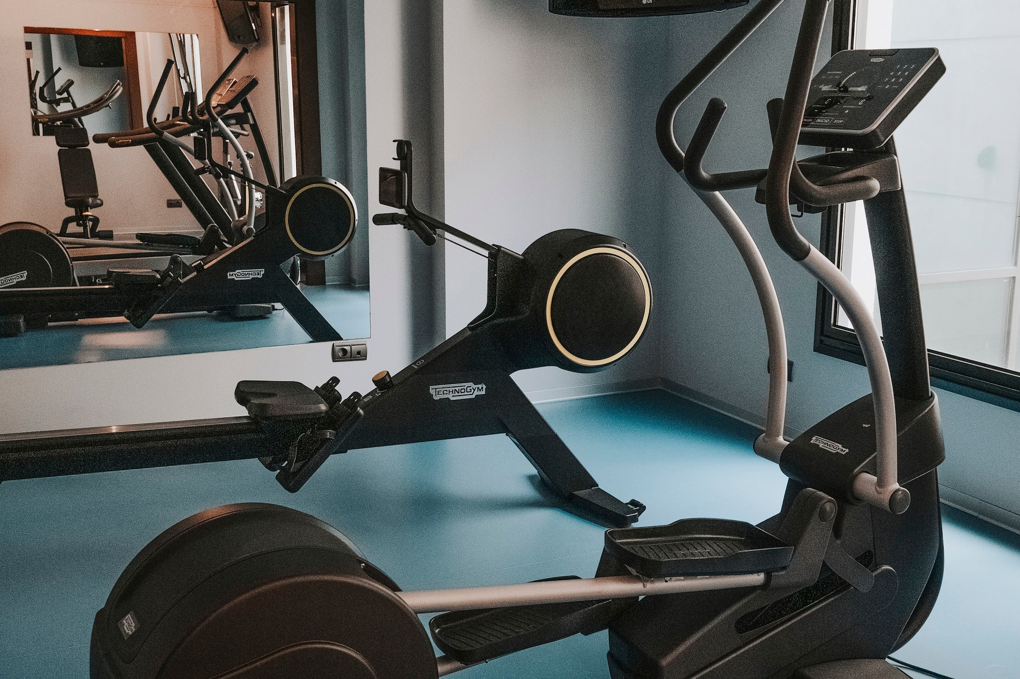 a gym with exercise machines