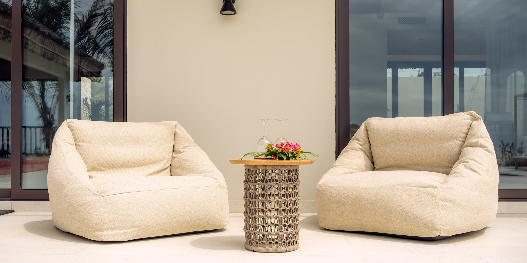 two chairs on a patio