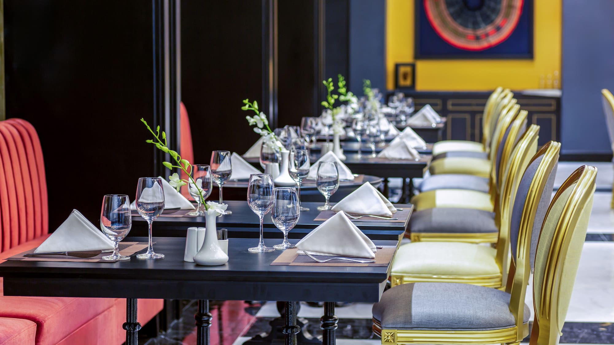 a table set up for a dinner