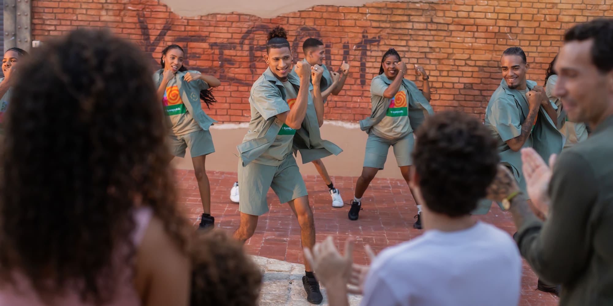 a group of people dancing