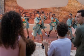 a group of people dancing