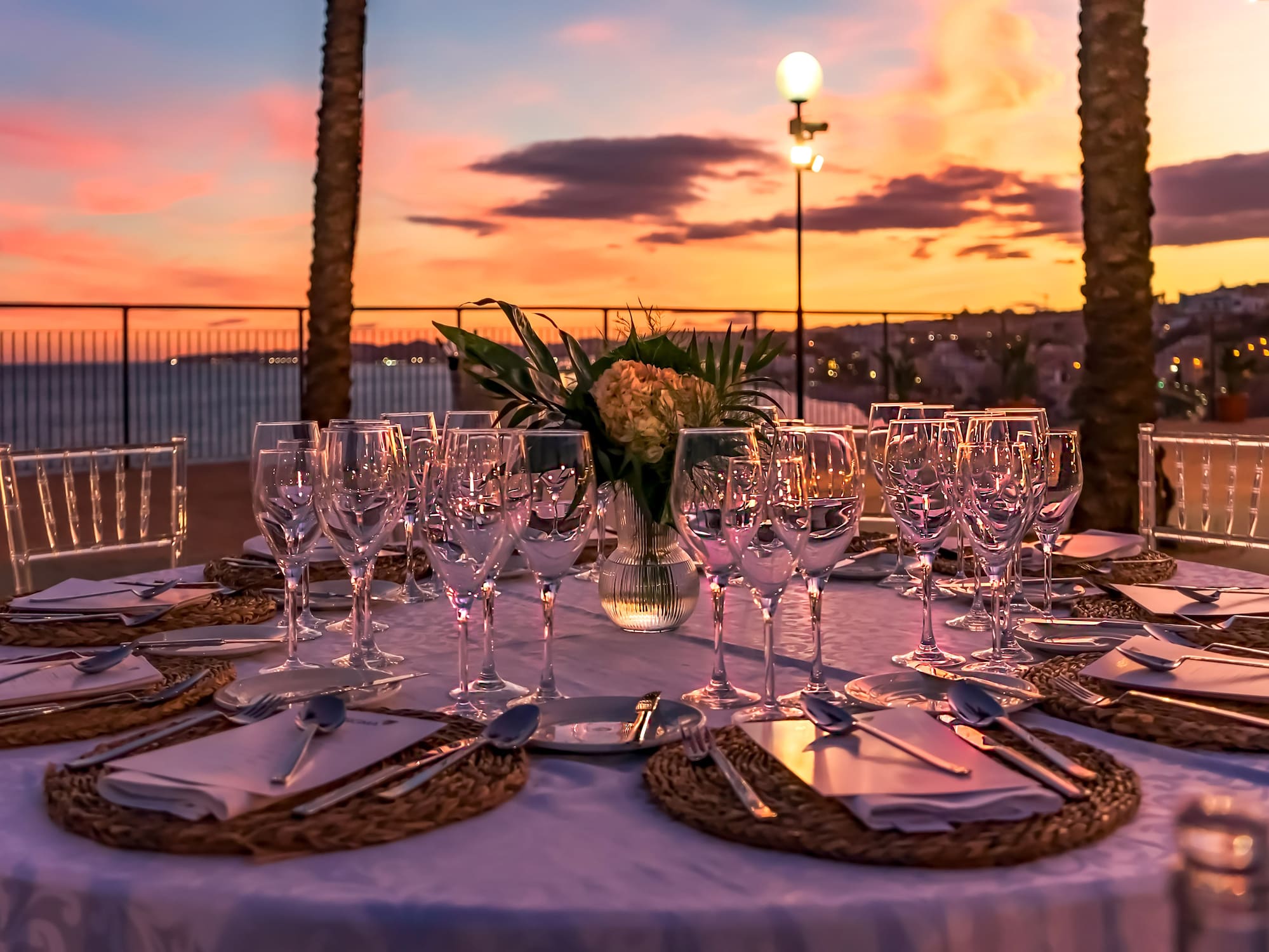 a table set for a dinner party