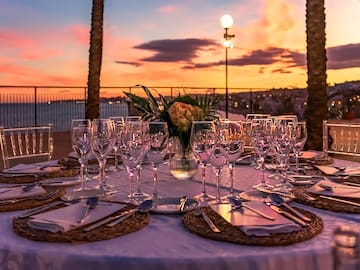 a table set for a dinner party
