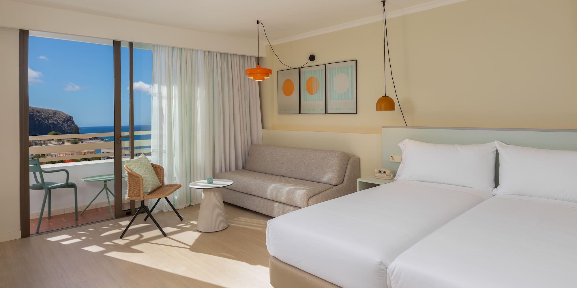 a room with a bed and a couch