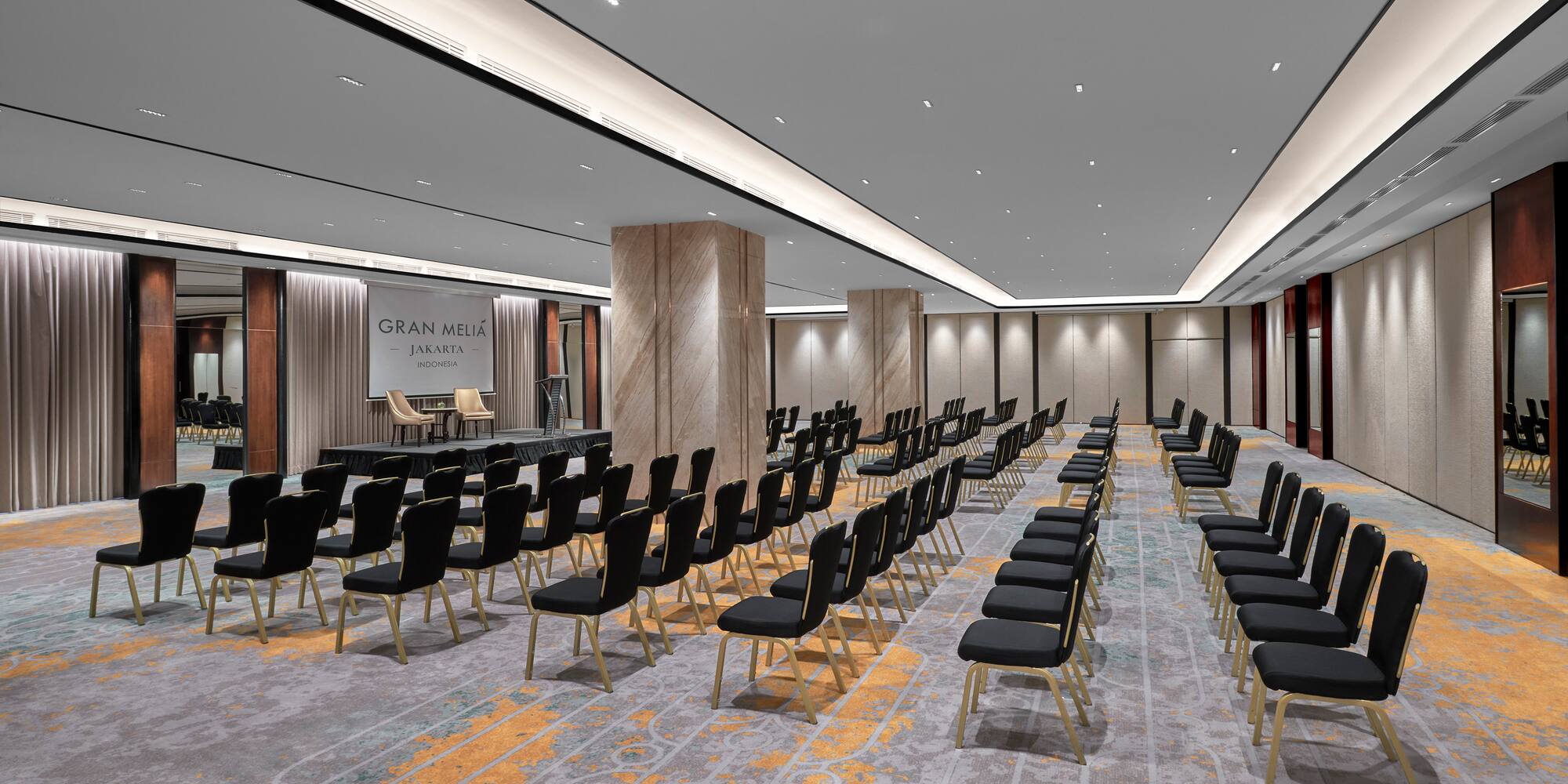 a room with many chairs