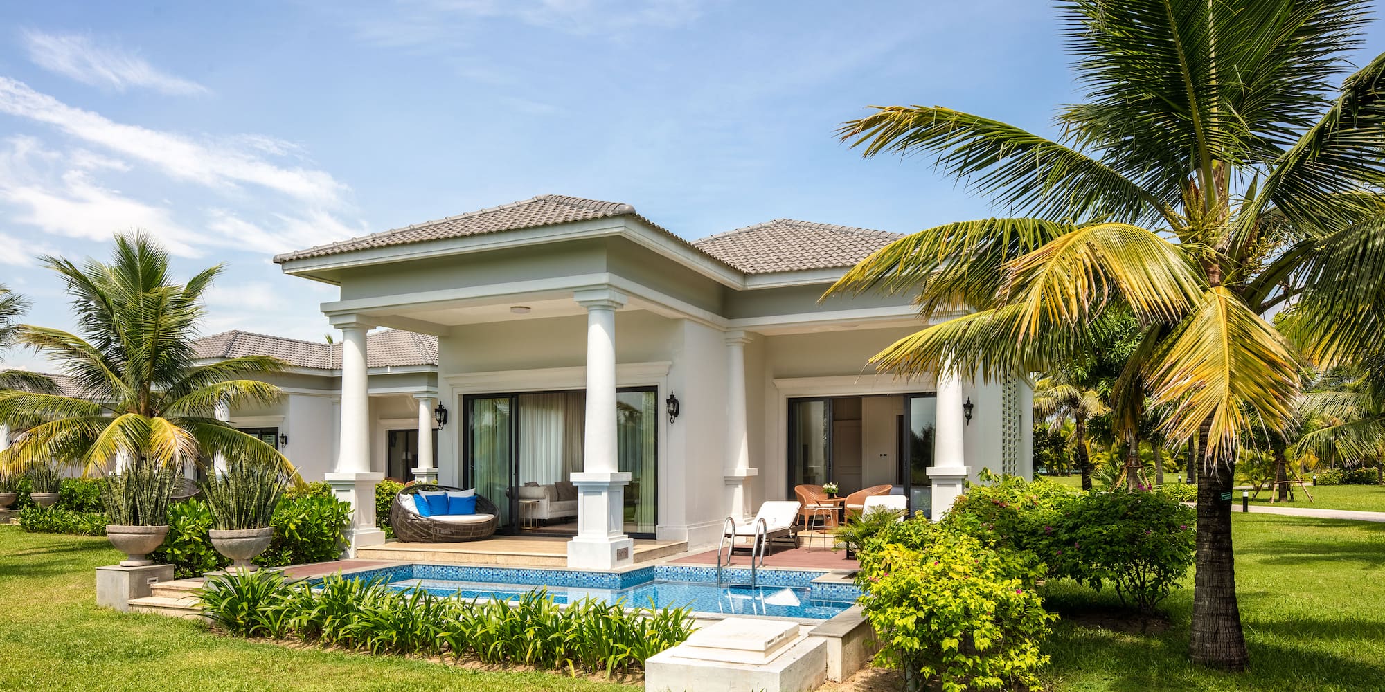 a house with a pool in the back