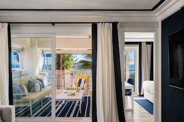 a room with a sliding glass door