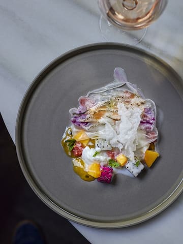 a plate of food on a table