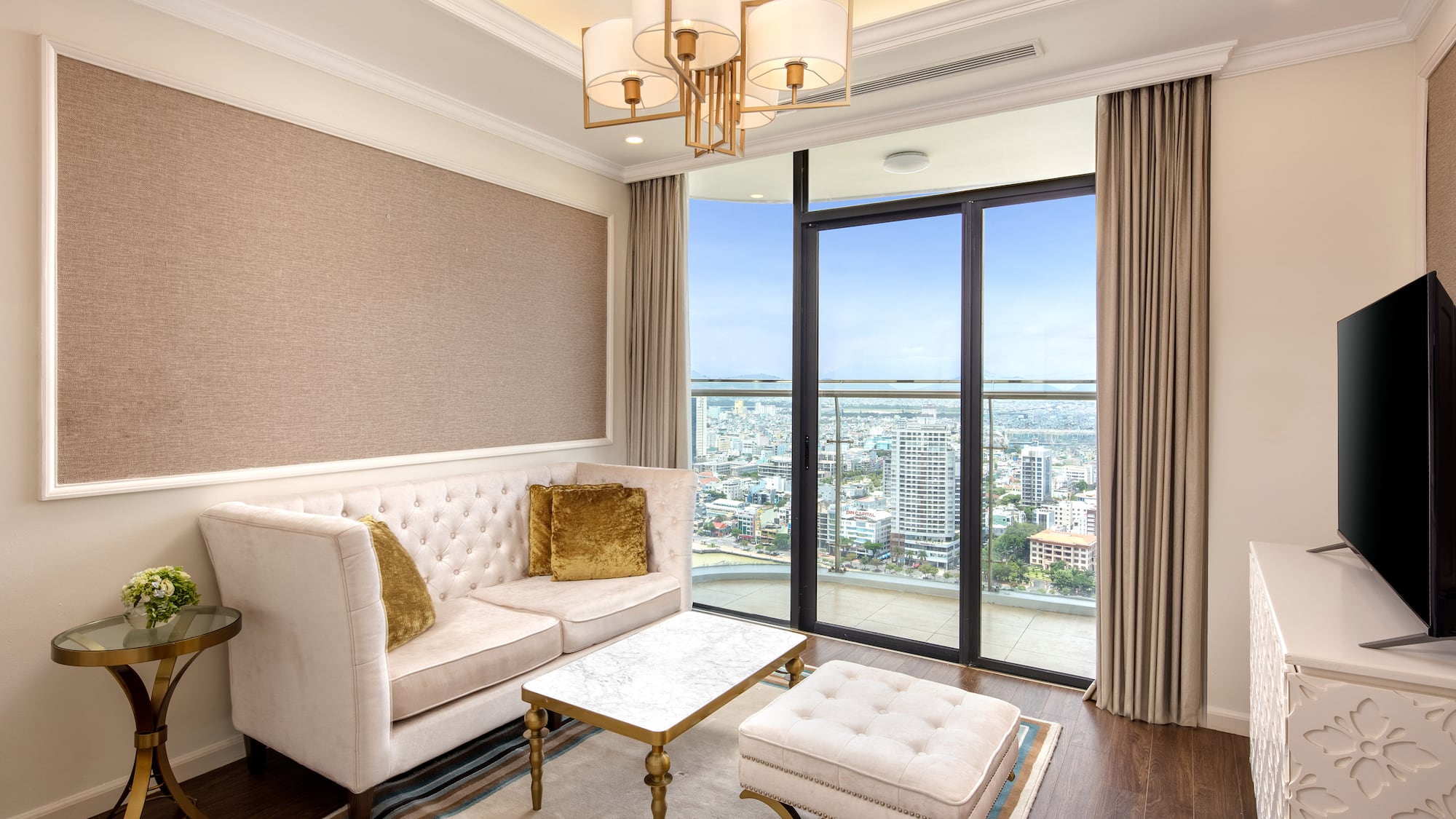 a living room with a couch and a coffee table