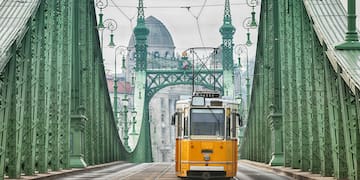 a trolley on a bridge