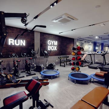 a room with exercise equipment