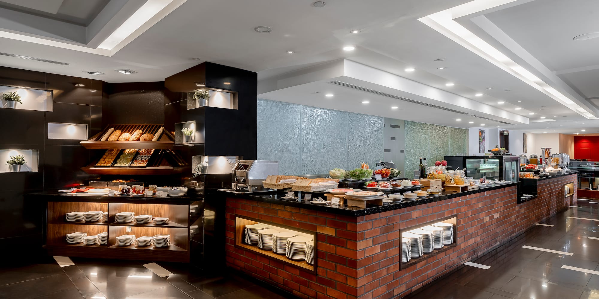 a food buffet in a restaurant