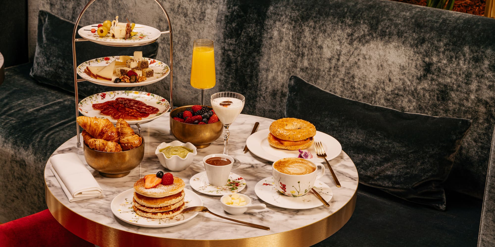 a table with food on it