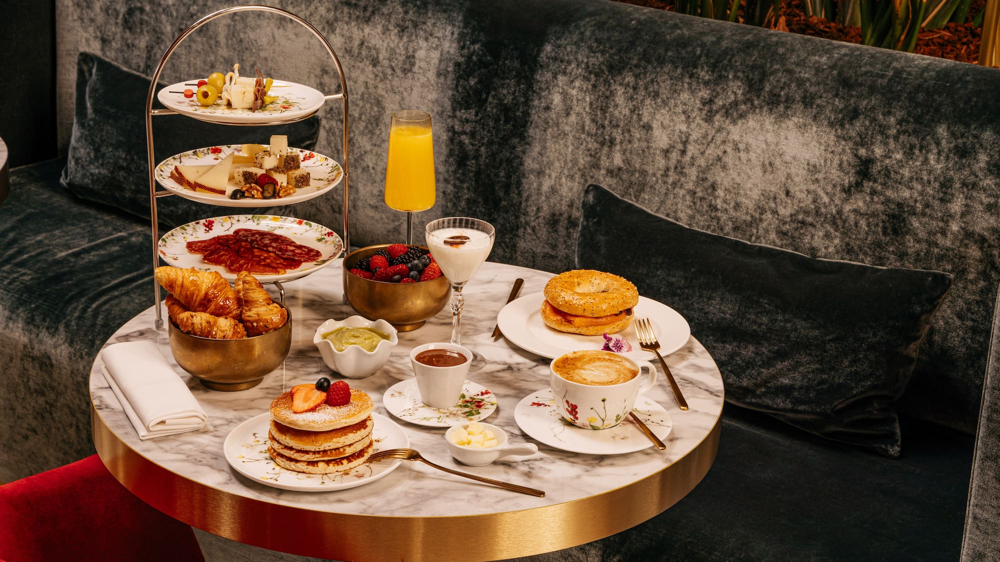 a table with food on it